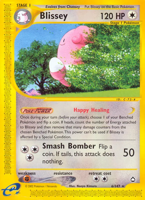 Blissey Pokemon card from Aquapolis