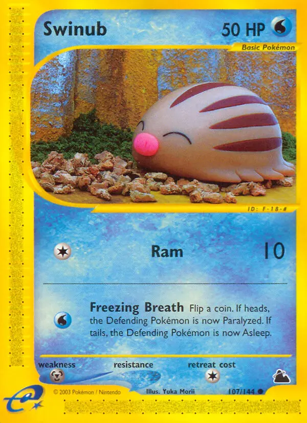 Swinub Pokemon card from Skyridge