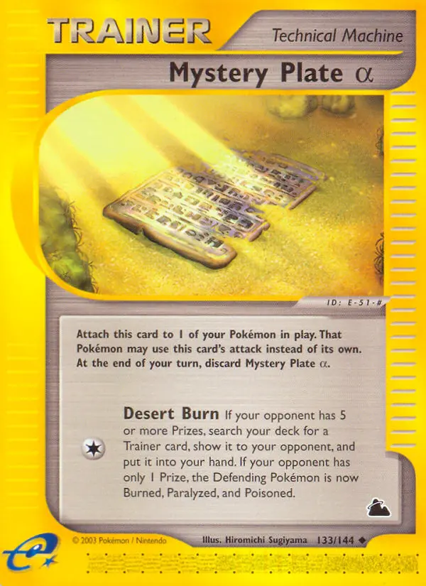 Mystery Plate Alpha Pokemon card from Skyridge