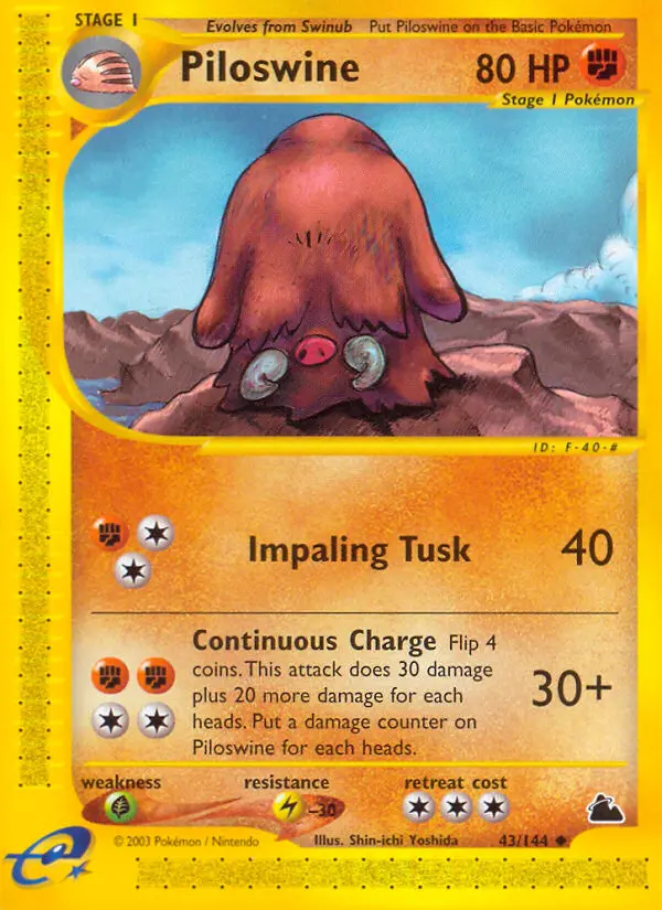 Piloswine Pokemon card from Skyridge