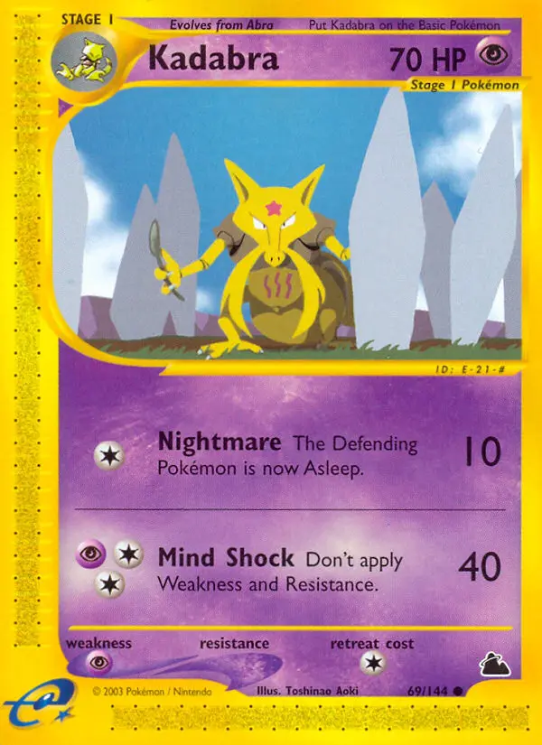 Kadabra Pokemon card from Skyridge