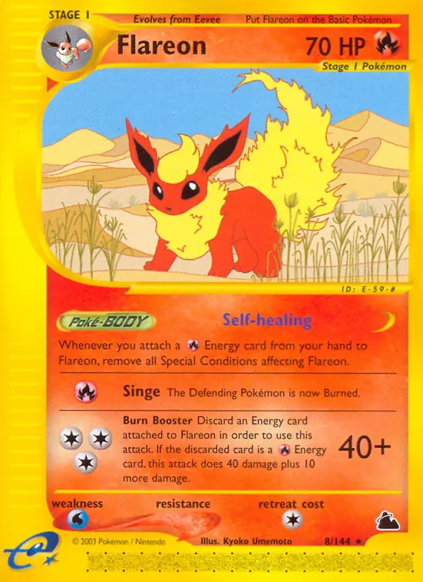 Flareon Pokemon card from Skyridge