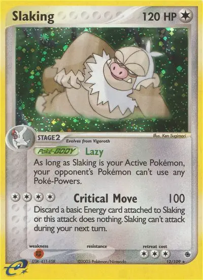 Slaking Pokemon card from Ruby & Sapphire