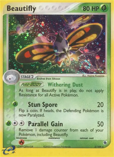 Beautifly Pokemon card from Ruby & Sapphire