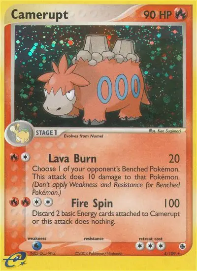 Camerupt Pokemon card from Ruby & Sapphire