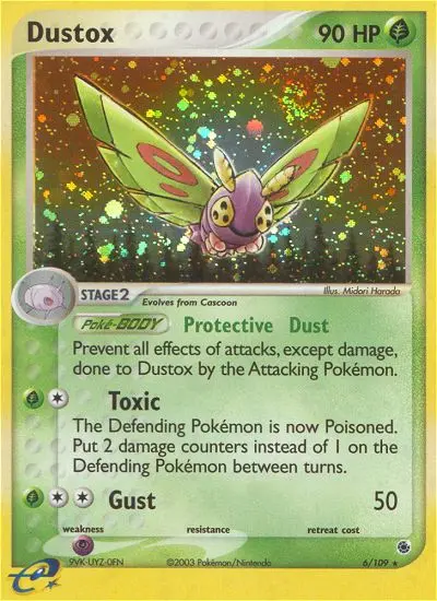 Dustox Pokemon card from Ruby & Sapphire