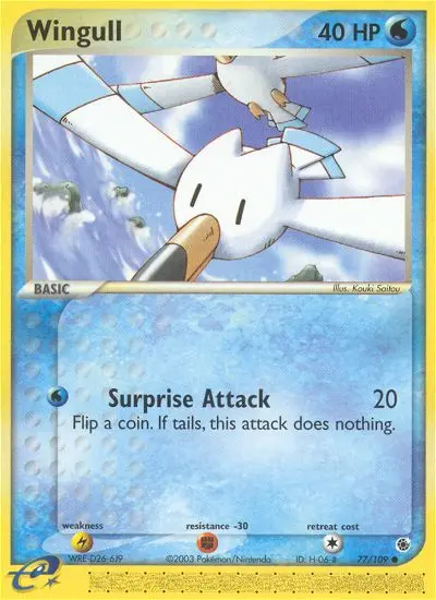 Wingull Pokemon card from Ruby & Sapphire