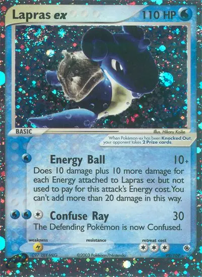 Lapras ex Pokemon card from Ruby & Sapphire
