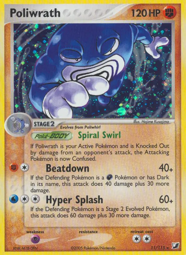 Poliwrath Pokemon card from Unseen Forces