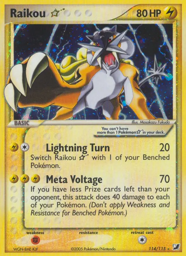 Raikou Star Pokemon card from Unseen Forces