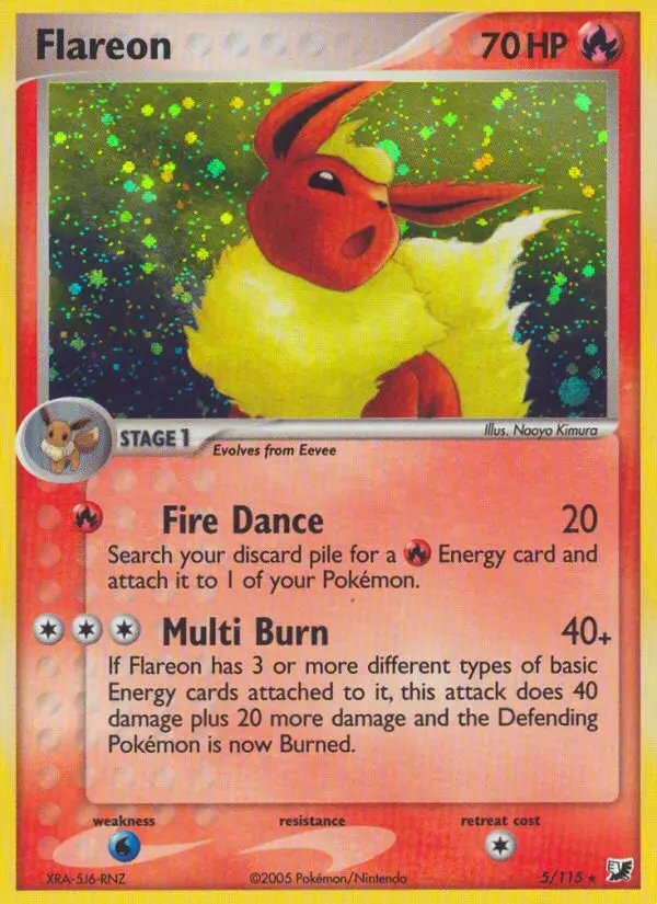 Flareon Pokemon card from Unseen Forces