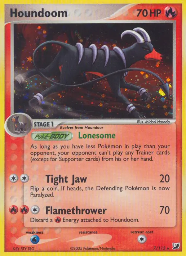 Houndoom Pokemon card from Unseen Forces