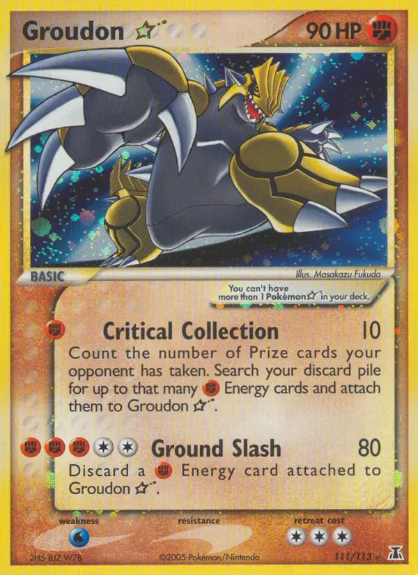 Groudon Star Pokemon card from Delta Species