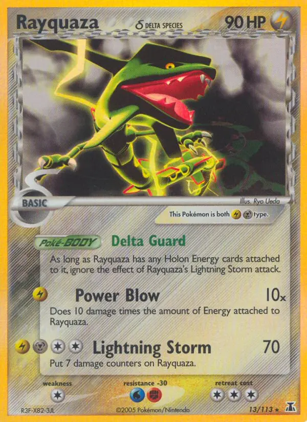 Rayquaza δ Pokemon card from Delta Species