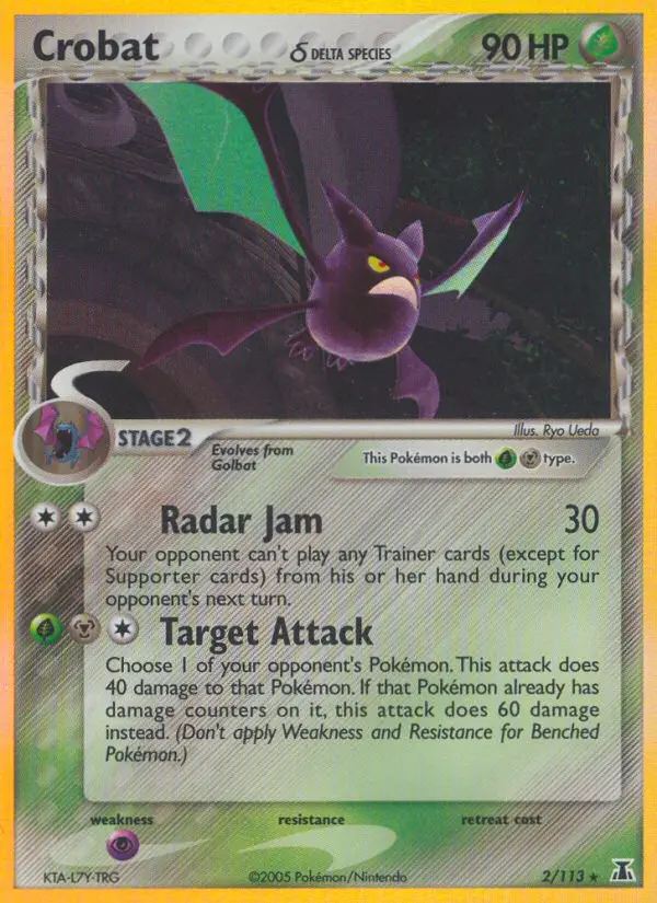 Crobat δ Pokemon card from Delta Species