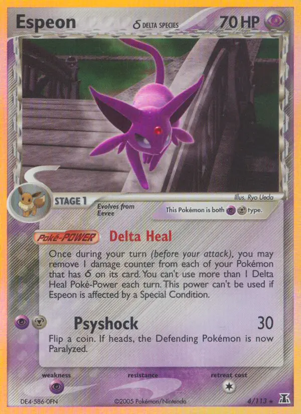 Espeon δ Pokemon card from Delta Species