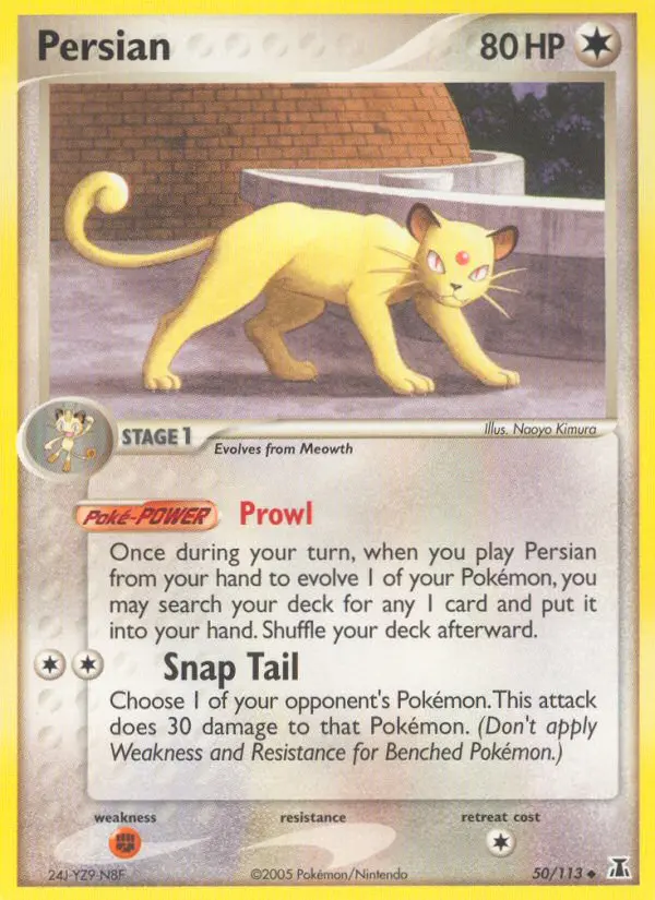 Persian Pokemon card from Delta Species