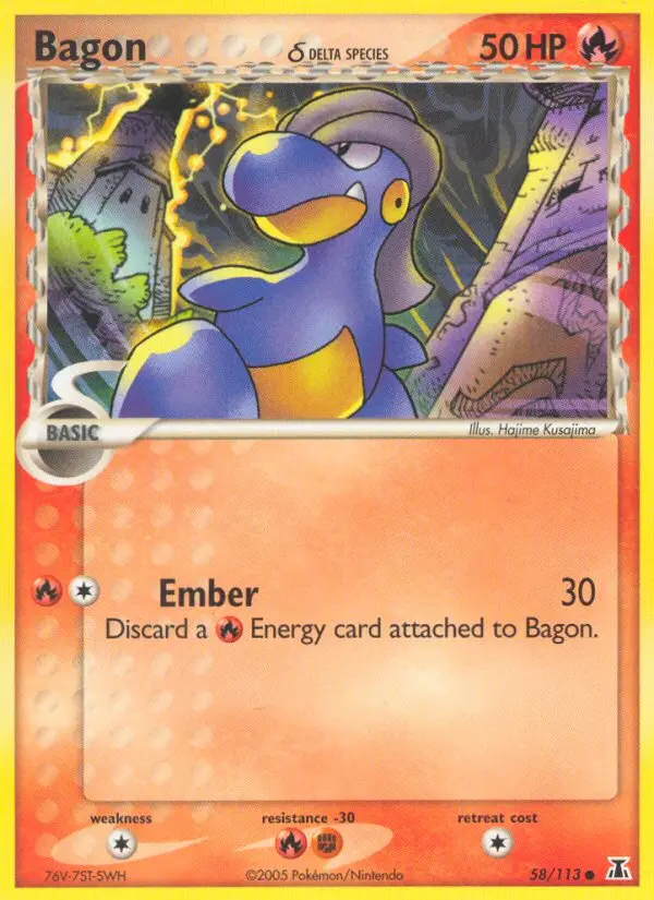 Bagon δ Pokemon card from Delta Species