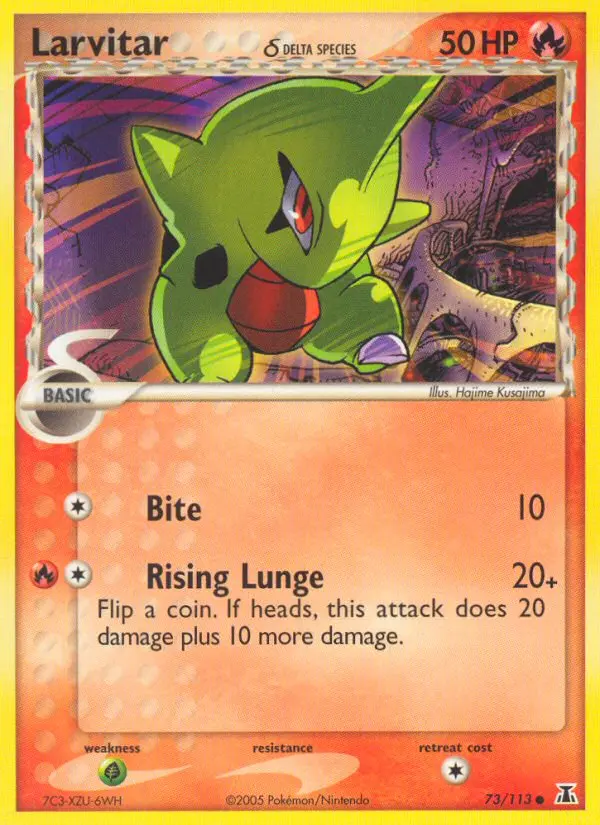 Larvitar δ Pokemon card from Delta Species