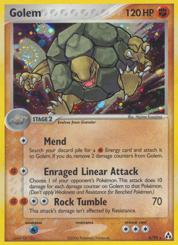 Golem Pokemon card from Legend Maker