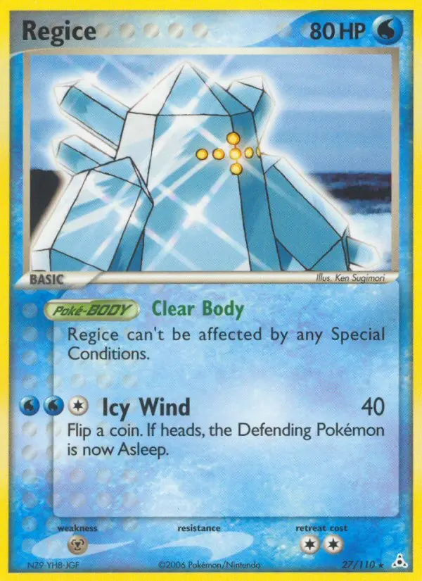 Regice Pokemon card from Holon Phantoms