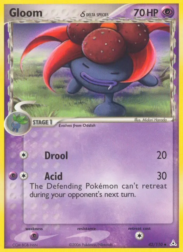 Gloom δ Pokemon card from Holon Phantoms