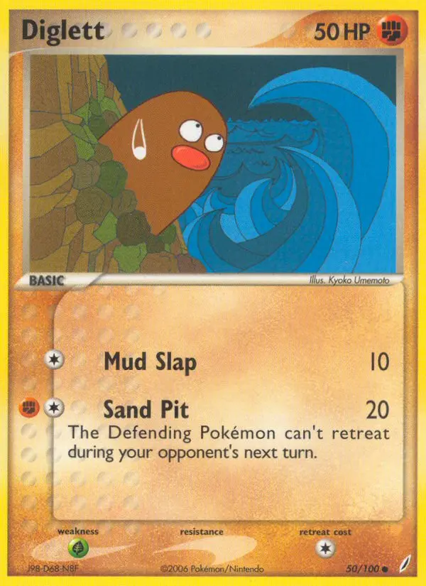 Diglett Pokemon card from Crystal Guardians