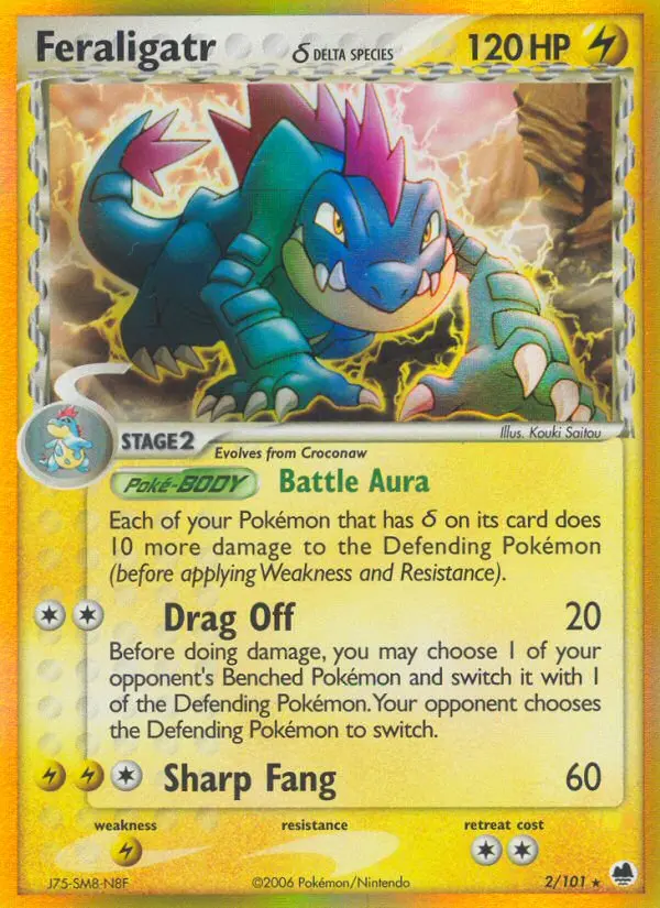 Feraligatr δ Pokemon card from Dragon Frontiers