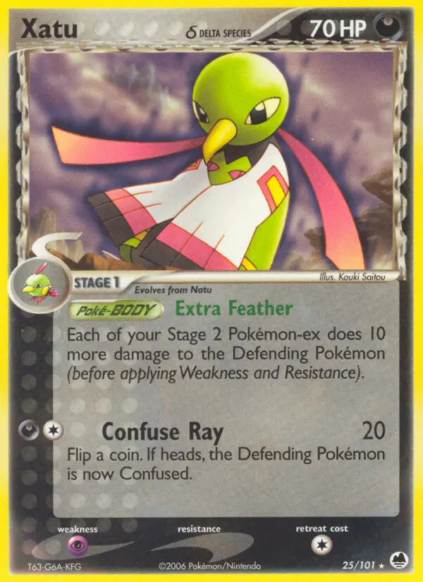 Xatu δ Pokemon card from Dragon Frontiers