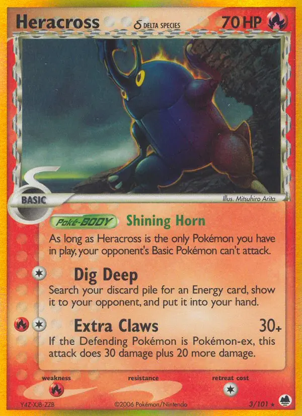 Heracross δ Pokemon card from Dragon Frontiers
