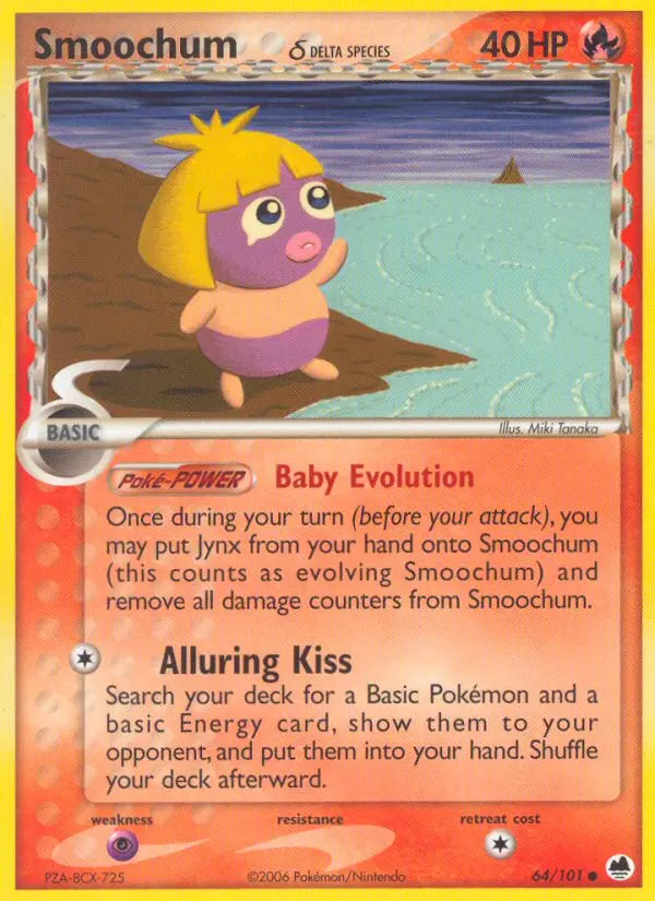 Smoochum δ Pokemon card from Dragon Frontiers