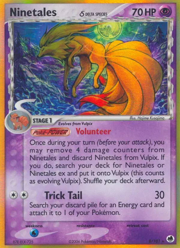 Ninetales δ Pokemon card from Dragon Frontiers