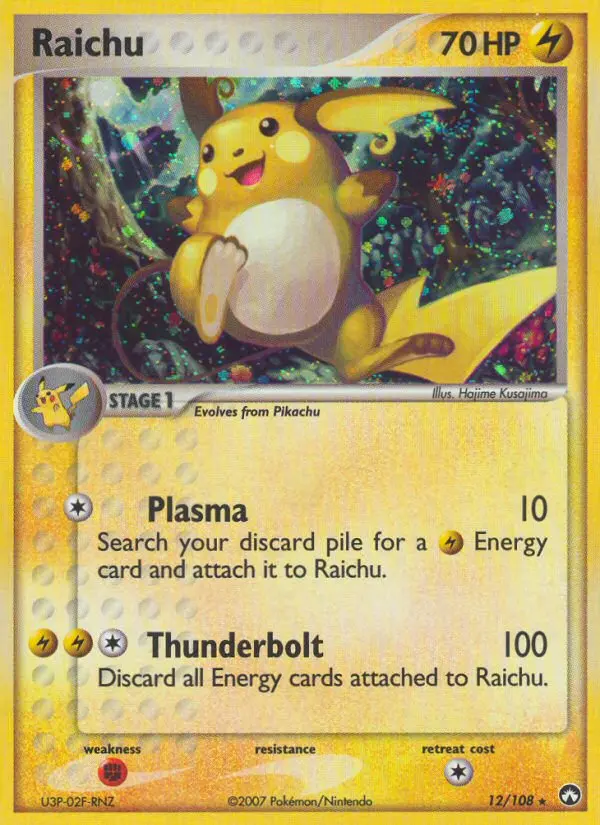 Raichu Pokemon card from Power Keepers