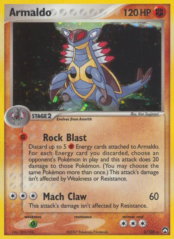 Armaldo Pokemon card from Power Keepers