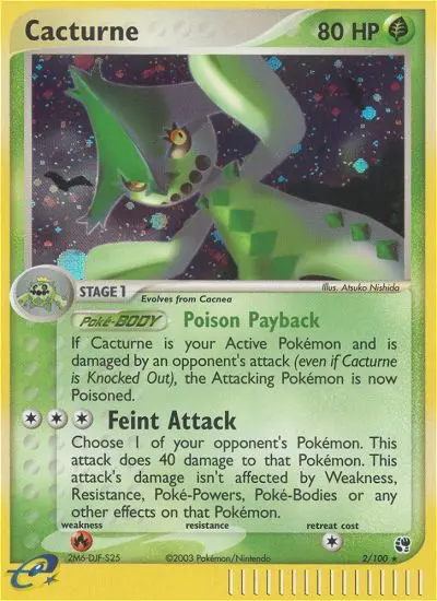 Cacturne Pokemon card from Sandstorm