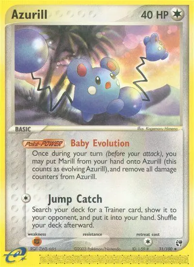 Azurill Pokemon card from Sandstorm