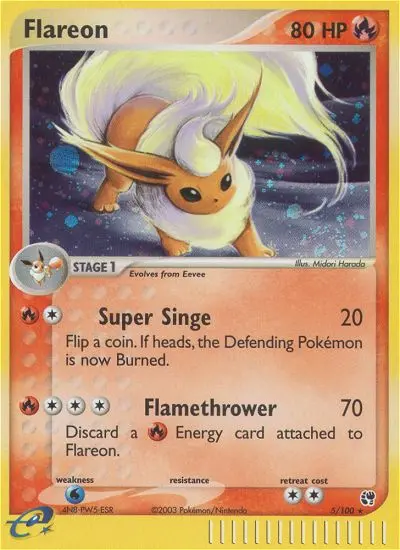 Flareon Pokemon card from Sandstorm