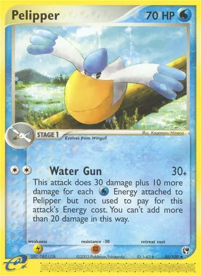 Pelipper Pokemon card from Sandstorm