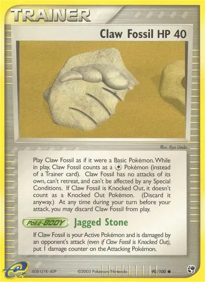 Claw Fossil Pokemon card from Sandstorm