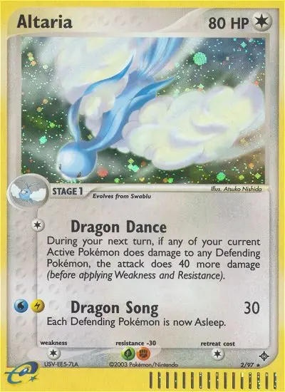 Altaria Pokemon card from Dragon