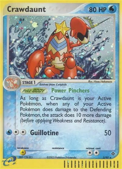 Crawdaunt Pokemon card from Dragon