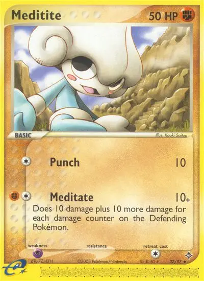 Meditite Pokemon card from Dragon