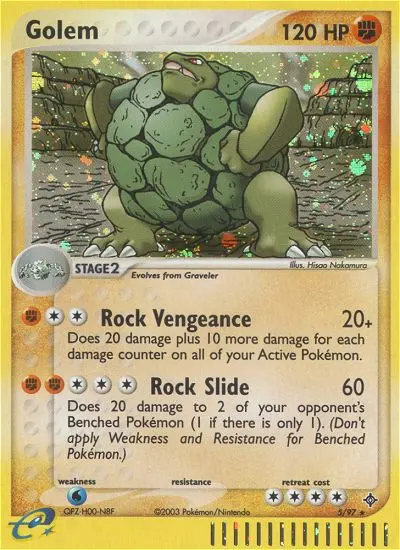 Golem Pokemon card from Dragon