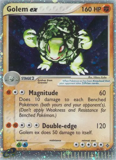 Golem ex Pokemon card from Dragon