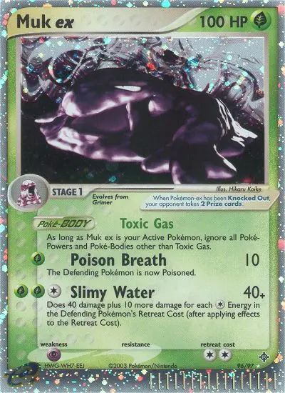 Muk ex Pokemon card from Dragon