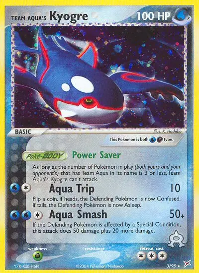 Team Aqua's Kyogre Pokemon card from Team Magma vs Team Aqua