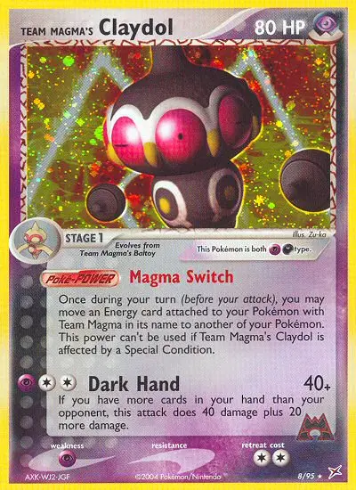 Team Magma's Claydol Pokemon card from Team Magma vs Team Aqua