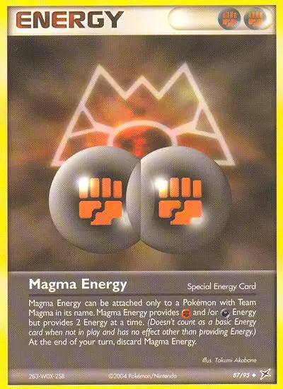 Magma Energy Pokemon card from Team Magma vs Team Aqua