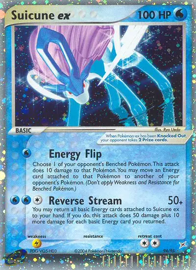 Suicune ex Pokemon card from Team Magma vs Team Aqua