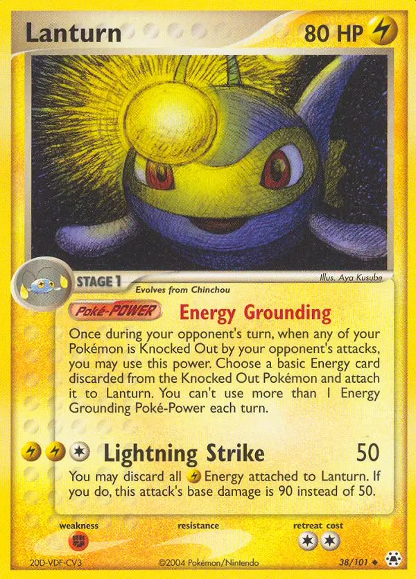 Lanturn Pokemon card from Hidden Legends
